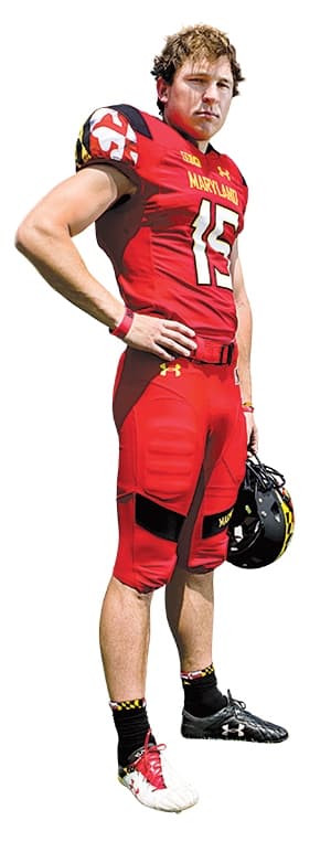Brad Craddock in their UMD Maryland Red Football uniform