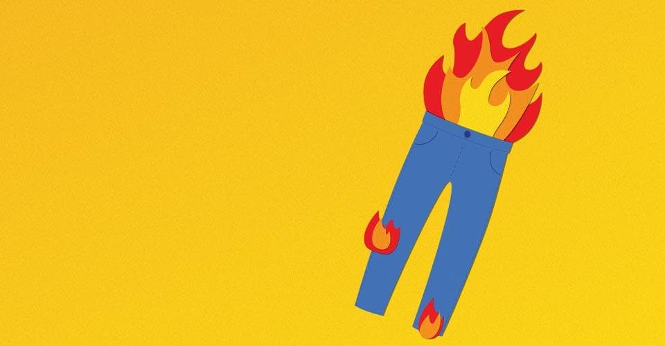pants on fire illustration