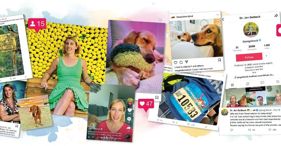 collage of images from Jen Golbeck's social media accounts