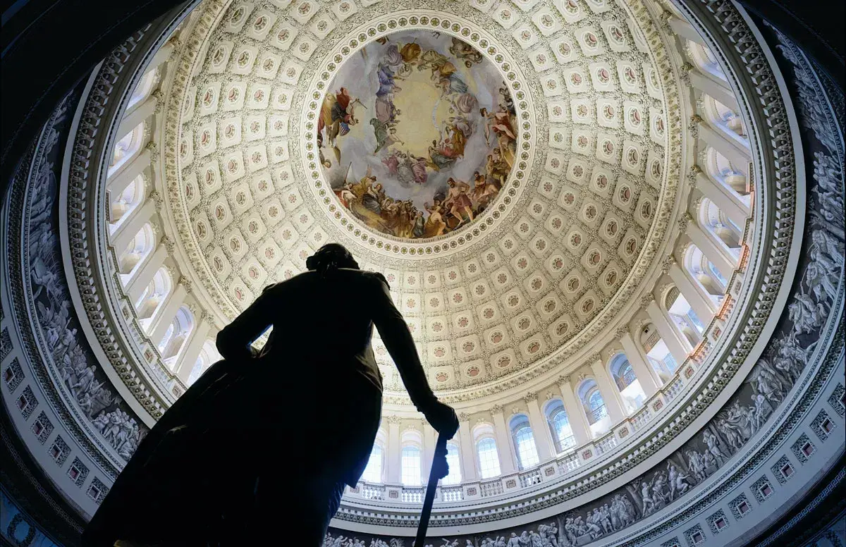 The “Apotheosis of Washington,” a
