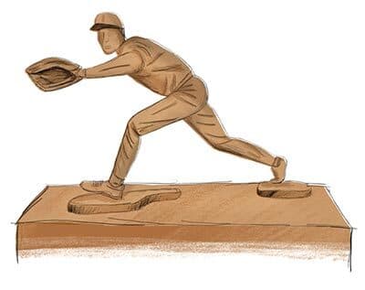 statue of baseball player