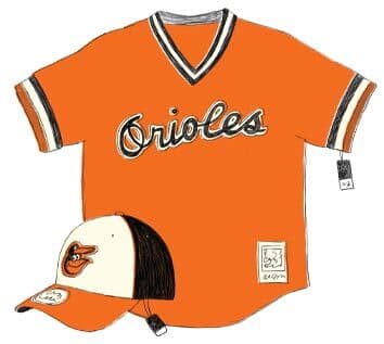 Orioles hat and jersey with tags